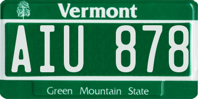 VT license plate AIU878