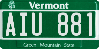 VT license plate AIU881