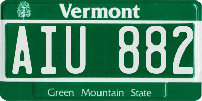 VT license plate AIU882