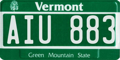 VT license plate AIU883