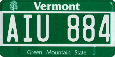 VT license plate AIU884