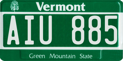 VT license plate AIU885