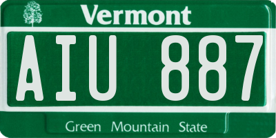 VT license plate AIU887