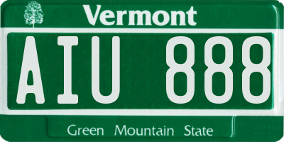 VT license plate AIU888