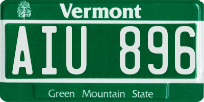 VT license plate AIU896
