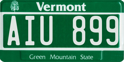 VT license plate AIU899