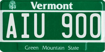 VT license plate AIU900