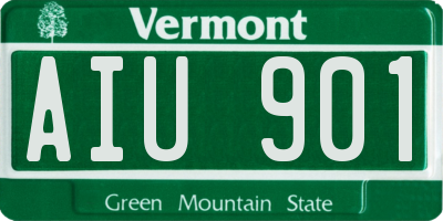VT license plate AIU901