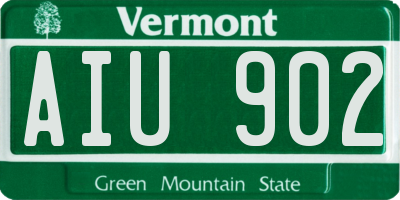 VT license plate AIU902