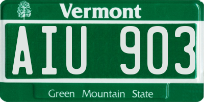 VT license plate AIU903