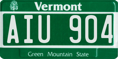 VT license plate AIU904