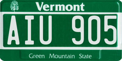 VT license plate AIU905