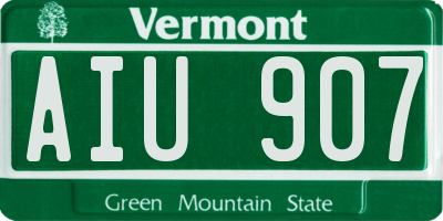 VT license plate AIU907