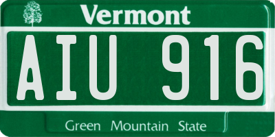 VT license plate AIU916