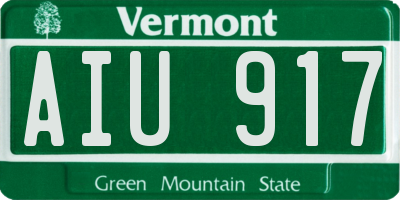 VT license plate AIU917