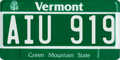 VT license plate AIU919