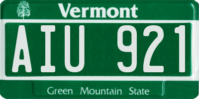 VT license plate AIU921