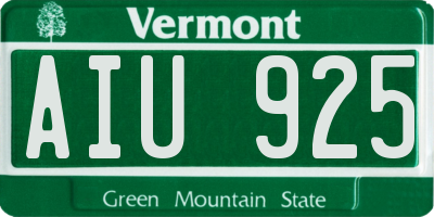 VT license plate AIU925