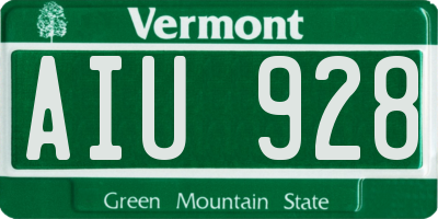 VT license plate AIU928