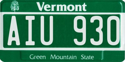 VT license plate AIU930