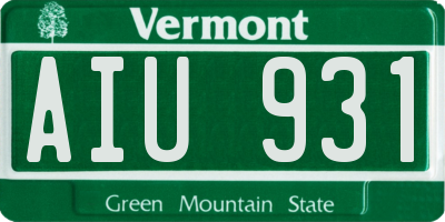 VT license plate AIU931