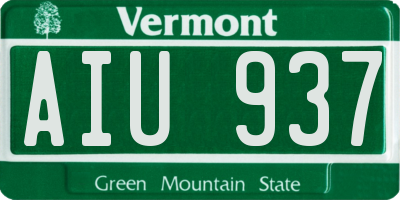 VT license plate AIU937