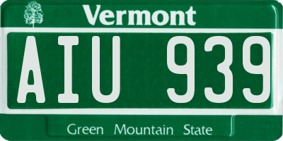 VT license plate AIU939