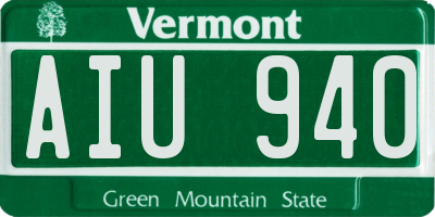 VT license plate AIU940