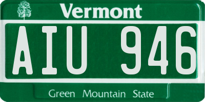VT license plate AIU946