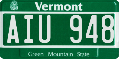 VT license plate AIU948
