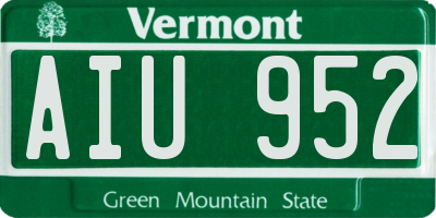 VT license plate AIU952
