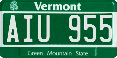 VT license plate AIU955