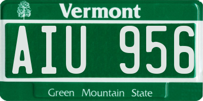 VT license plate AIU956