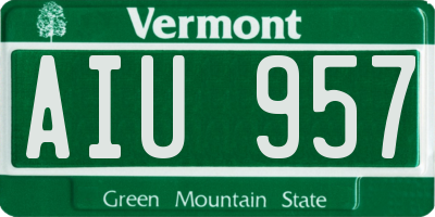 VT license plate AIU957