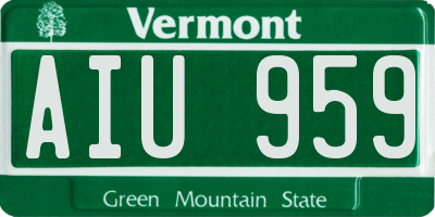 VT license plate AIU959