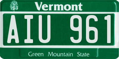 VT license plate AIU961