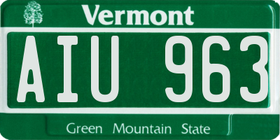 VT license plate AIU963