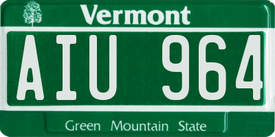 VT license plate AIU964