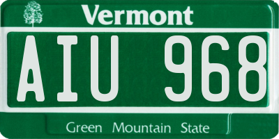 VT license plate AIU968
