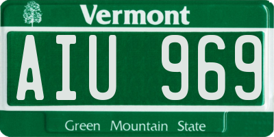 VT license plate AIU969