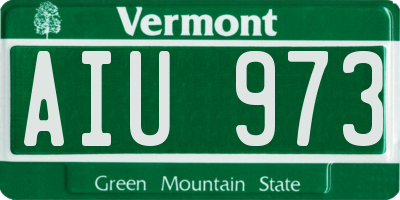 VT license plate AIU973