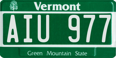 VT license plate AIU977