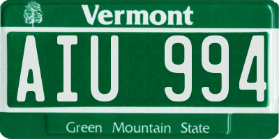 VT license plate AIU994