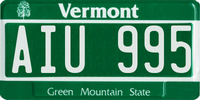 VT license plate AIU995