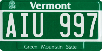 VT license plate AIU997