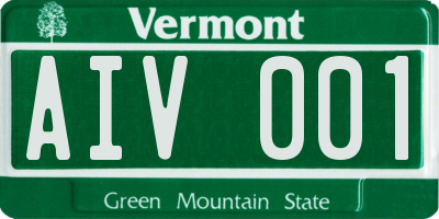 VT license plate AIV001