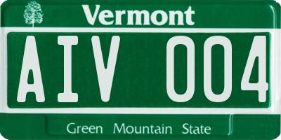VT license plate AIV004