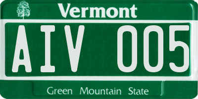 VT license plate AIV005