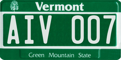 VT license plate AIV007