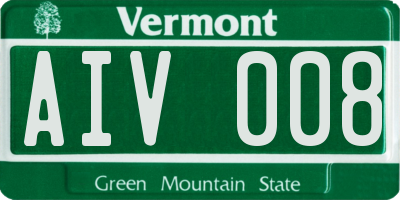 VT license plate AIV008